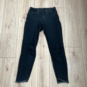 Joe’s Jeans - Black Ripped - “The Blondie” mid rise skinny ankle jean